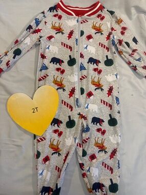 Holiday Fam Jams - Kids Patterned One Piece Pajama/Sleeper